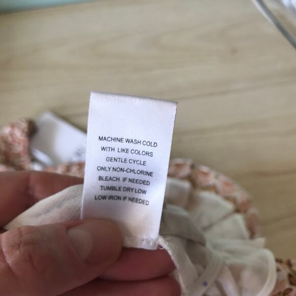 DR2 Anthropologie Blouse Womens Small Pink Ruffle Sheer Career Boho Cottage Twee - Picture 10 of 11